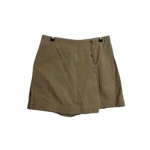 Sonoma Skort Womens 8 Khaki Wrap Button Front Mini 100% Cotton Vintage 90s